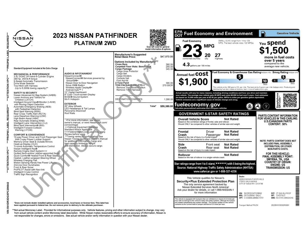 Used 2023 Nissan Pathfinder Platinum w/ Cargo Package FWD image 25