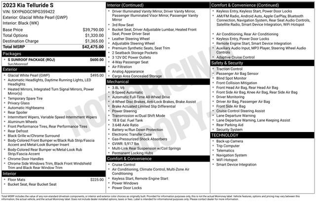 Used 2023 Kia Telluride S w/ S Sunroof Package image 9
