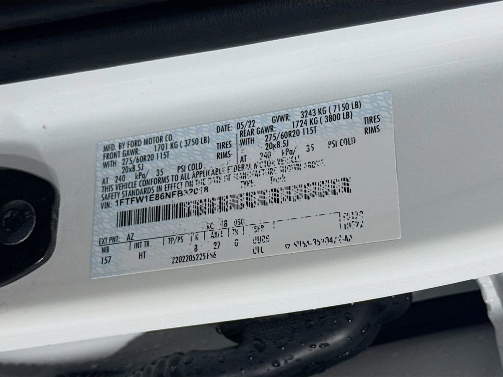 Certified 2022 Ford F150 Lariat w/ Equipment Group 502A High image 34