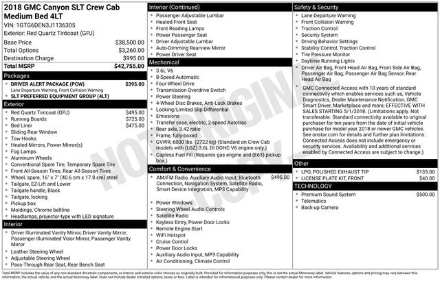 Used 2018 GMC Canyon SLT w/ Driver Alert Package AWD/4WD image 35