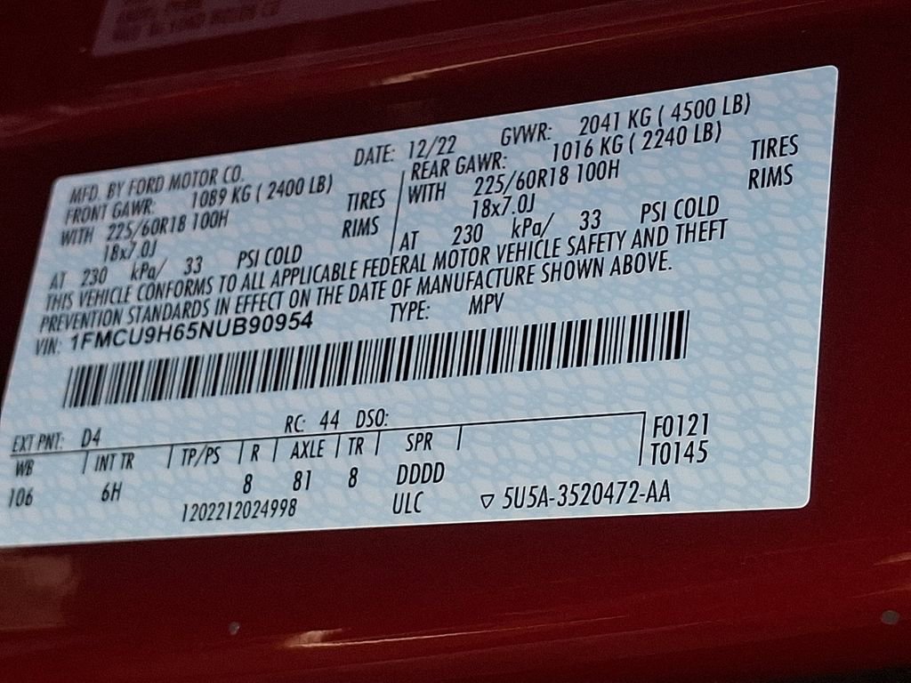 Certified 2022 Ford Escape SEL AWD/4WD image 28