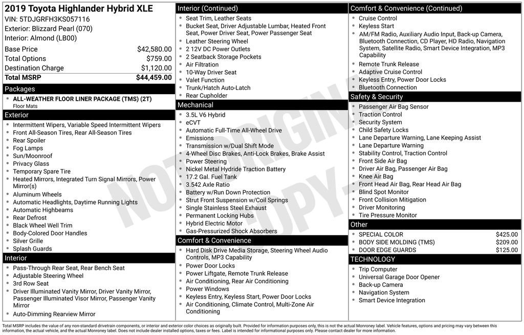 Used 2019 Toyota Highlander XLE AWD/4WD image 8