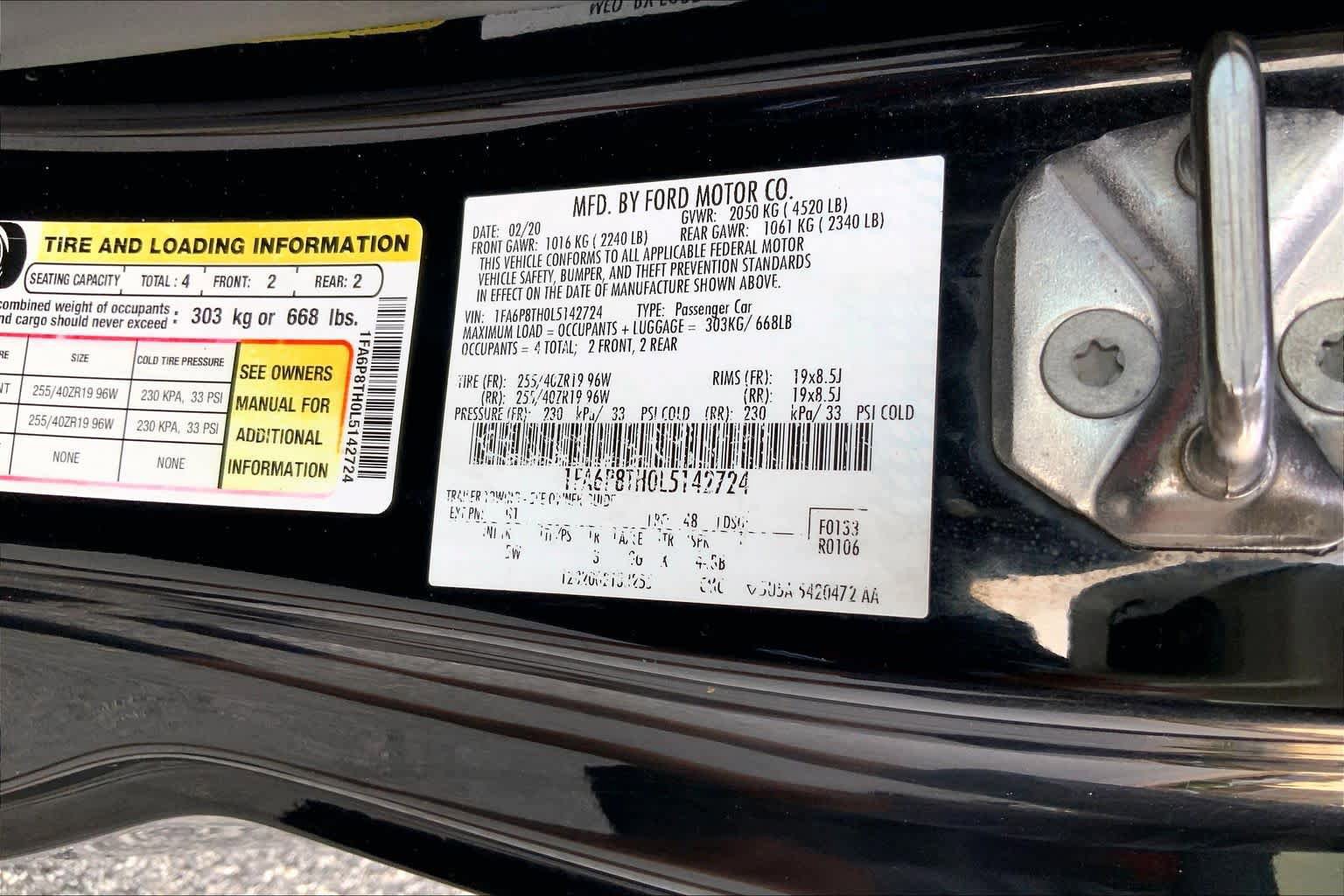 Certified 2020 Ford Mustang Premium w/ Equipment Group 201A RWD image 30