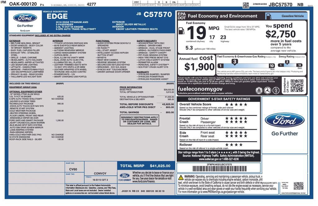Certified 2018 Ford Edge Titanium w/ Ford Safe & Smart Package image 12
