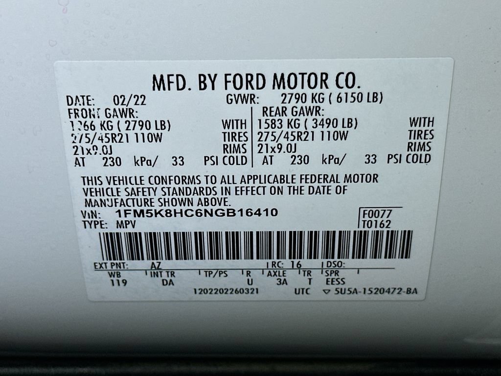 Certified 2022 Ford Explorer Platinum w/ Equipment Group 601A AWD/4WD image 24