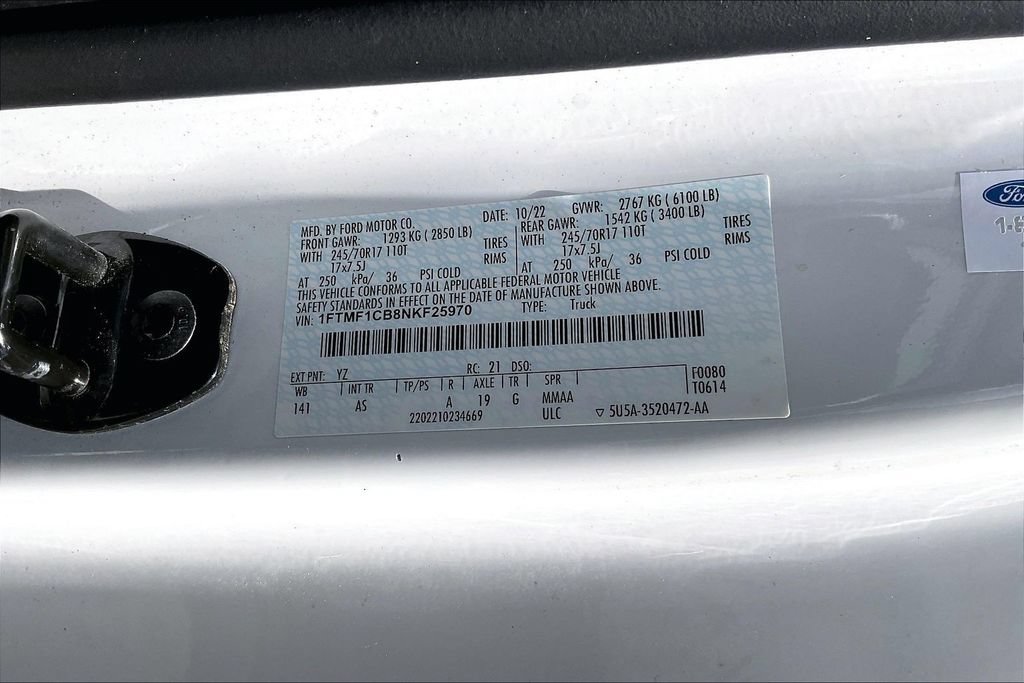 Certified 2022 Ford F150 XL w/ Equipment Group 101A High RWD image 3