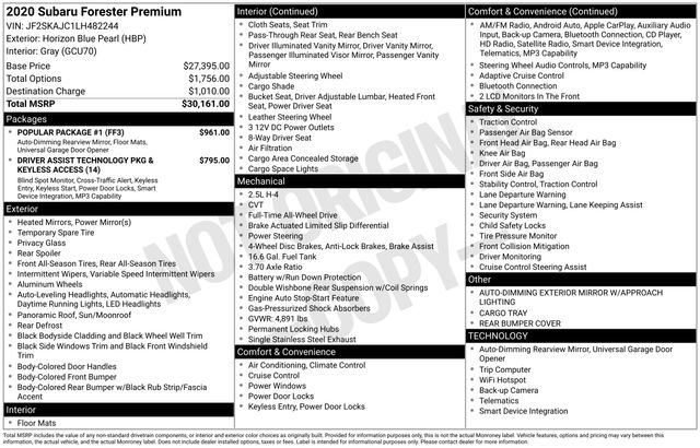 Used 2020 Subaru Forester Premium w/ Popular Package #1 AWD/4WD image 12