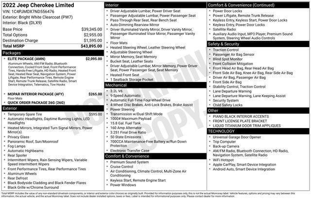 Used 2022 Jeep Cherokee Limited w/ Elite Package image 36