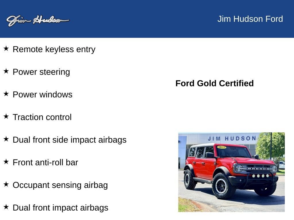 Certified 2023 Ford Bronco Big Bend w/ Sasquatch Package AWD/4WD image 13