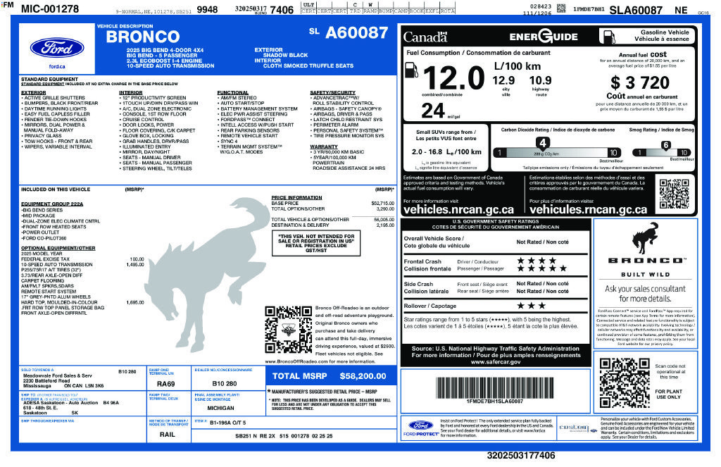 Certified 2025 Ford Bronco Big Bend AWD/4WD image 13