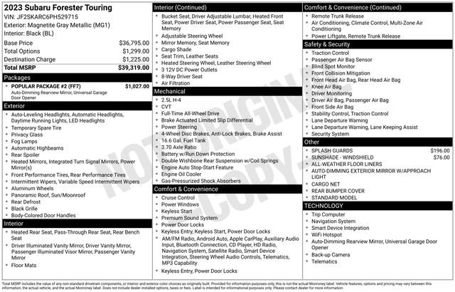 Used 2023 Subaru Forester Touring w/ Popular Package #2 AWD/4WD image 38