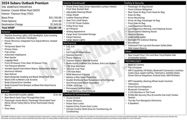 Used 2024 Subaru Outback Premium AWD/4WD image 33