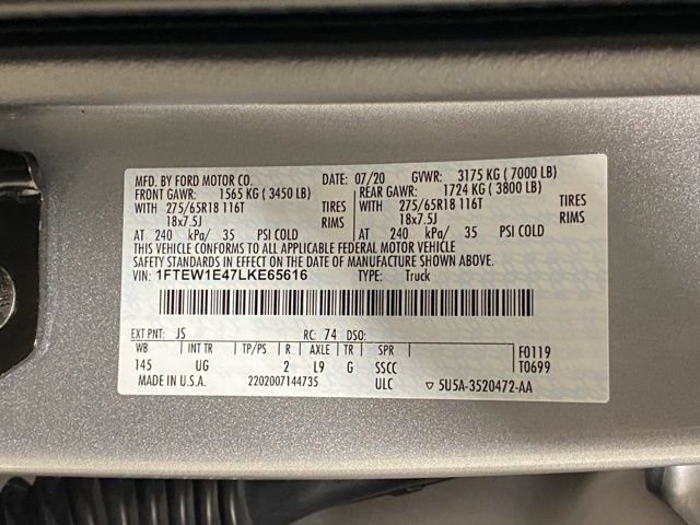 Certified 2020 Ford F150 XLT w/ Equipment Group 302A Luxury AWD/4WD image 31