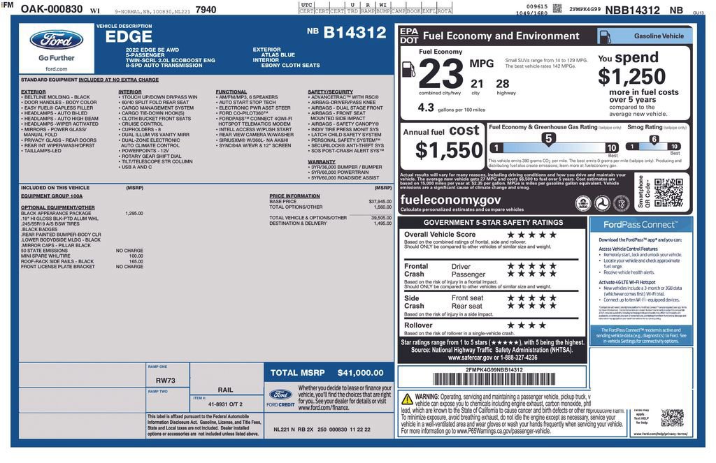 Certified 2022 Ford Edge SE w/ Black Appearance Package image 5