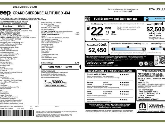 Used 2024 Jeep Grand Cherokee Altitude AWD/4WD image 4