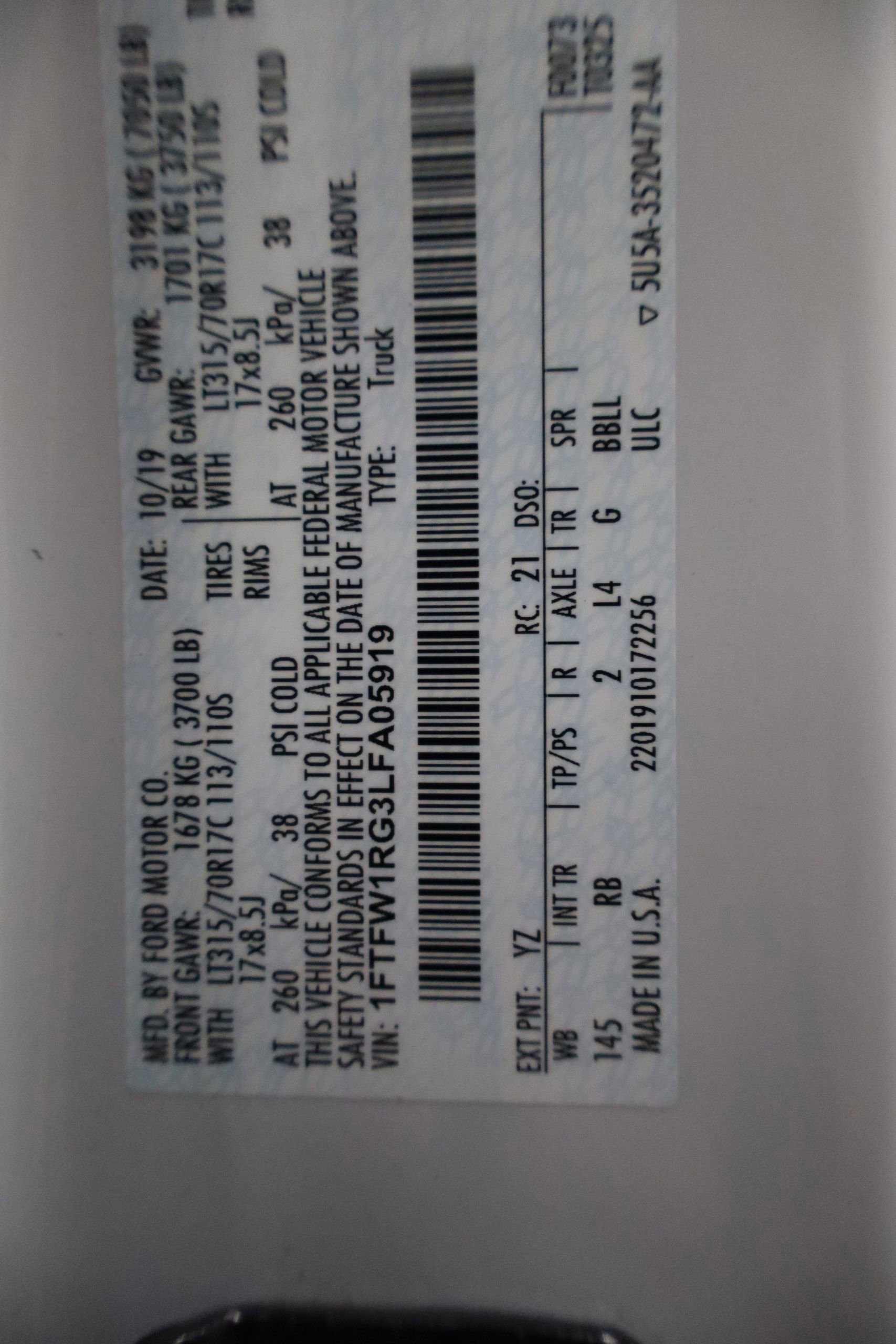 Certified 2020 Ford F150 Raptor w/ Equipment Group 801A Mid image 33