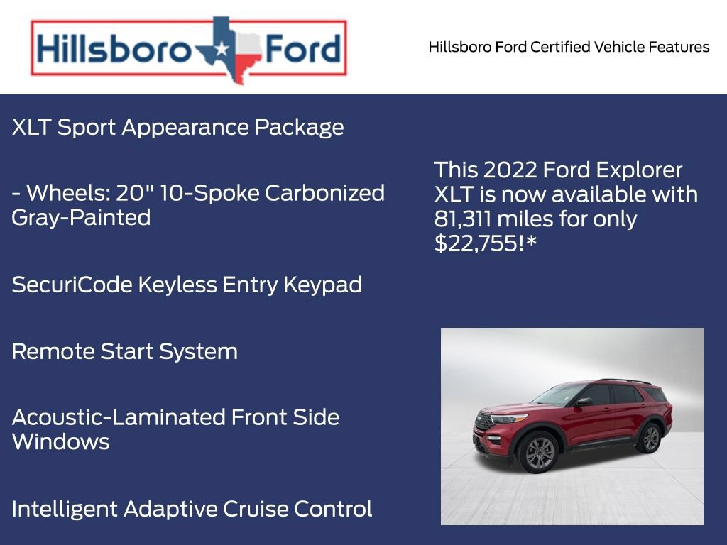 Certified 2022 Ford Explorer XLT w/ Equipment Group 202A AWD/4WD image 13