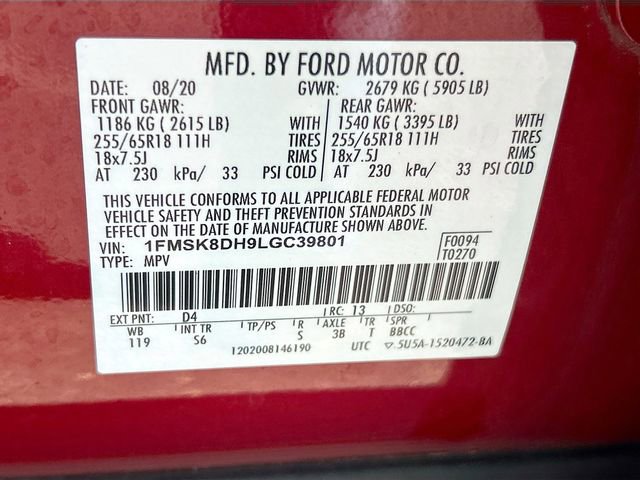 Certified 2020 Ford Explorer XLT w/ Equipment Group 202A AWD/4WD image 33