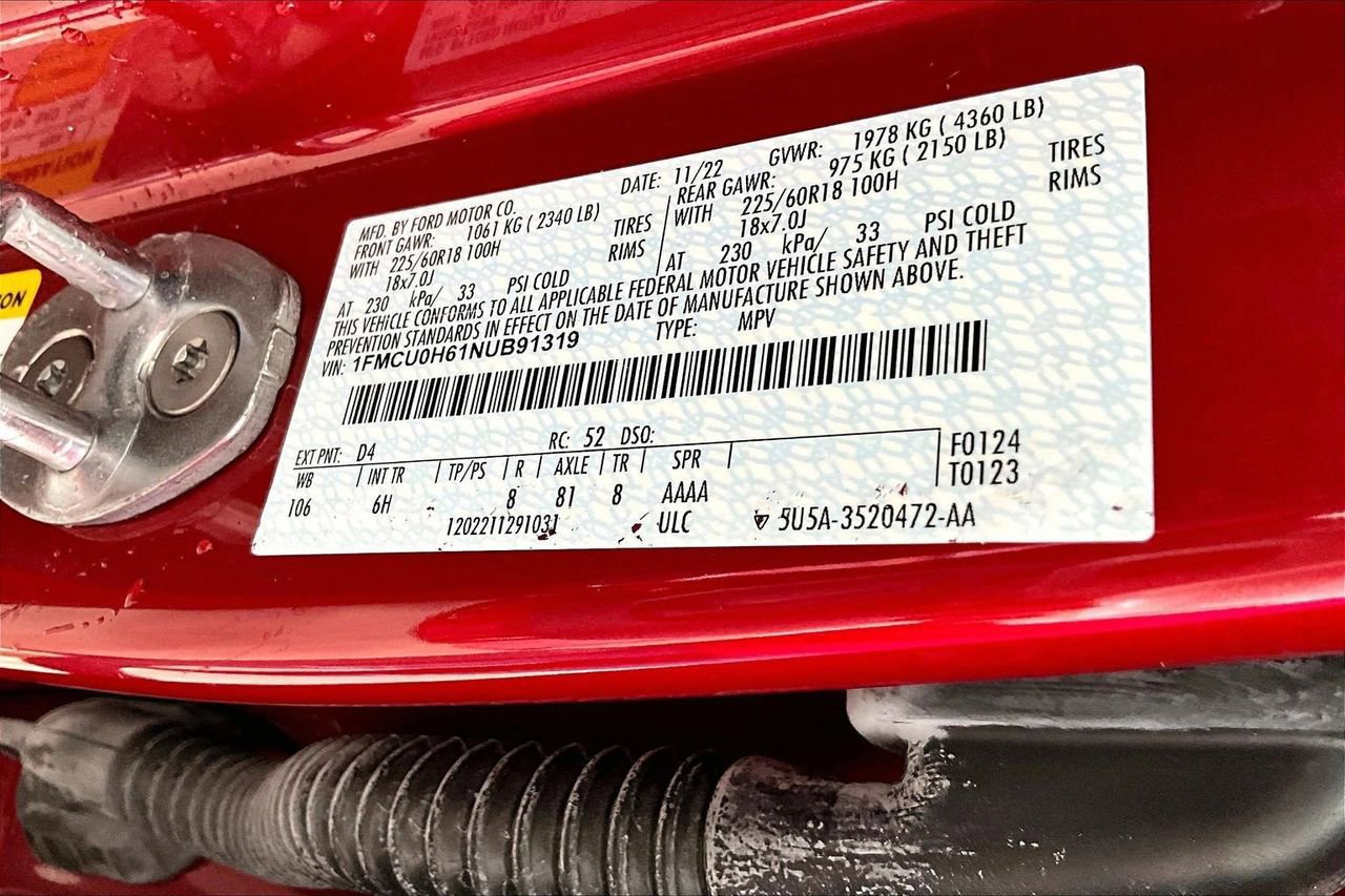 Certified 2022 Ford Escape SEL image 34