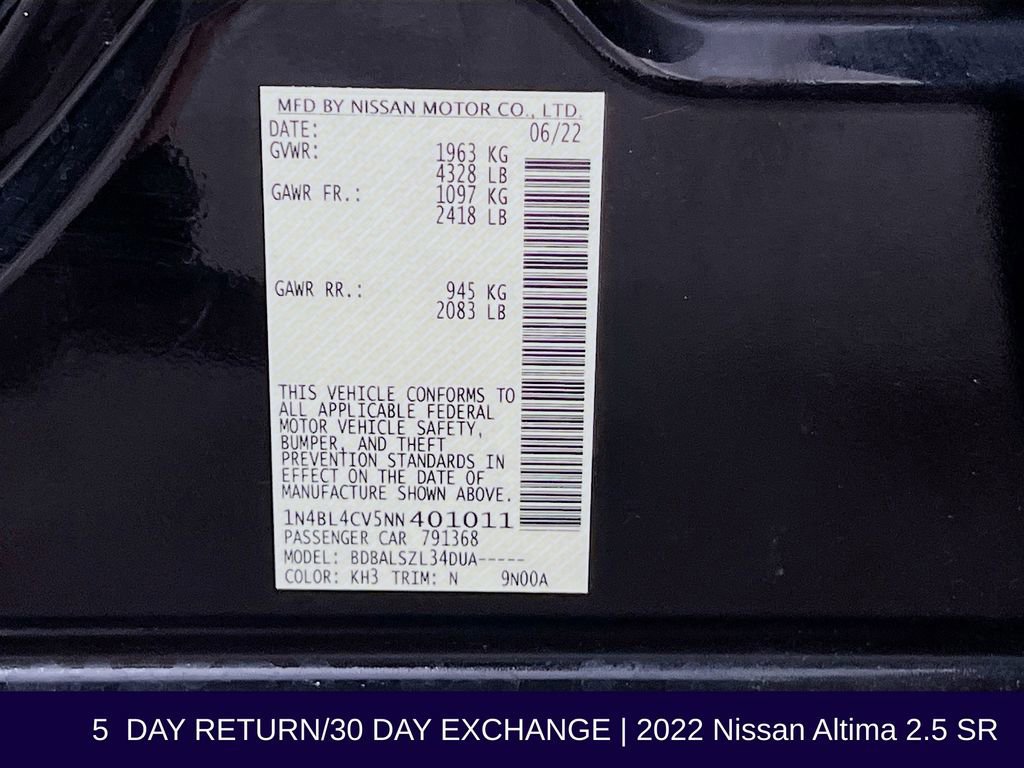 Used 2022 Nissan Altima 2.5 SR image 38
