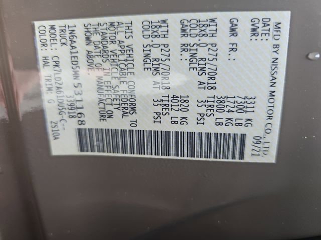 Used 2021 Nissan Titan PRO-4X w/ Pro-4x Convenience Package image 33