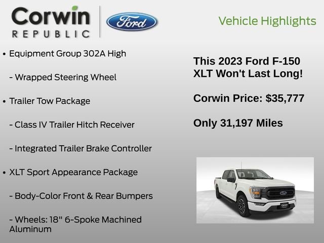 Certified 2023 Ford F150 XLT w/ Equipment Group 302A High image 20