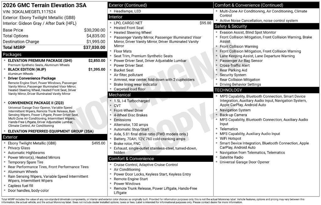Used 2026 GMC Terrain Elevation w/ Elevation Premium Package FWD image 5