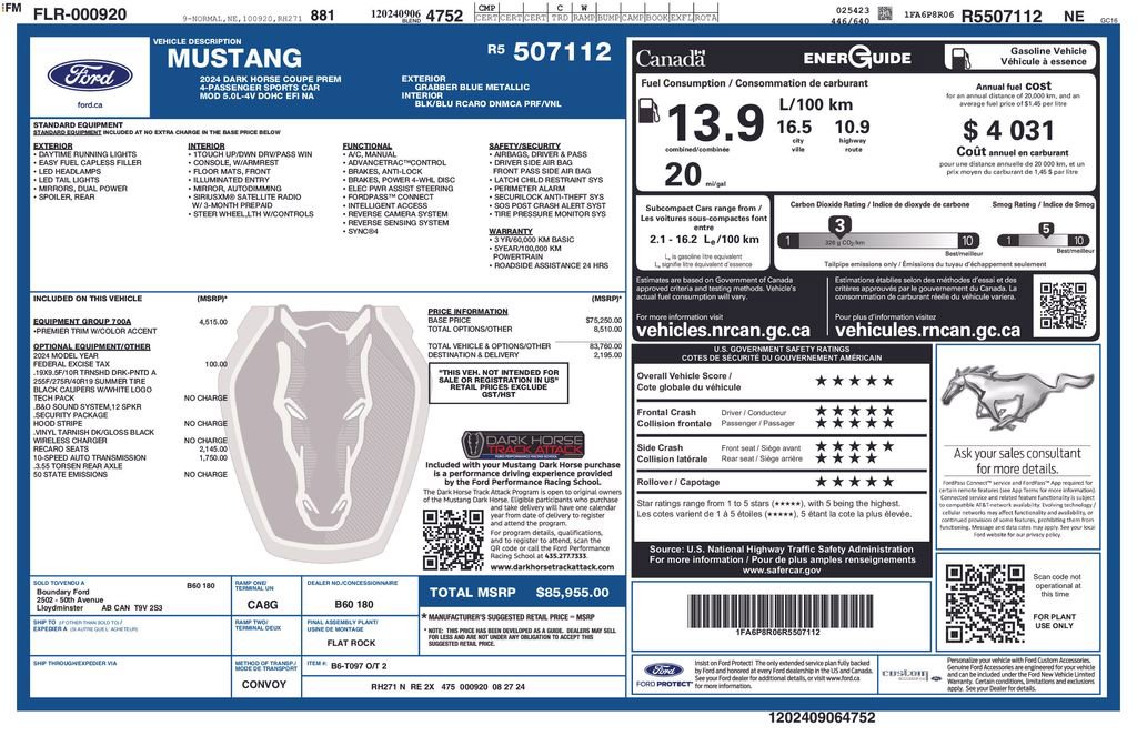 Certified 2024 Ford Mustang Dark Horse RWD image 38