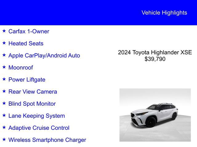 Used 2024 Toyota Highlander XSE FWD image 2