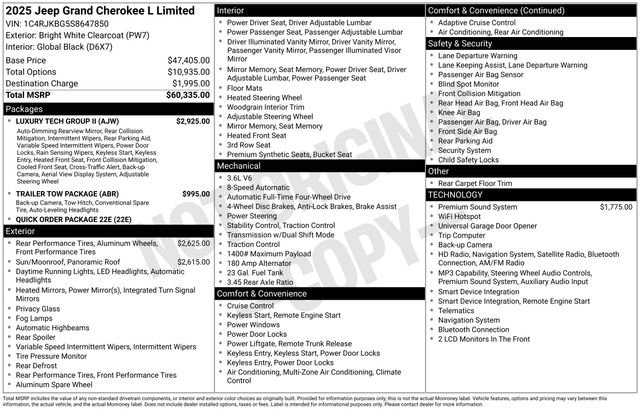 Used 2025 Jeep Grand Cherokee L Limited w/ Luxury Tech Group II AWD/4WD image 41