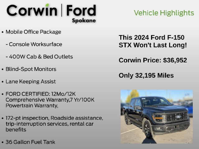 Certified 2024 Ford F150 STX w/ Equipment Group 201A FX4 AWD/4WD image 7