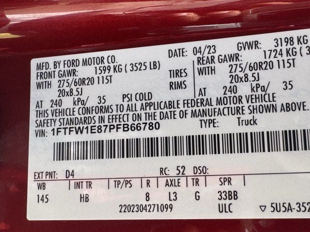 Certified 2023 Ford F150 Lariat w/ Equipment Group 502A High AWD/4WD image 37