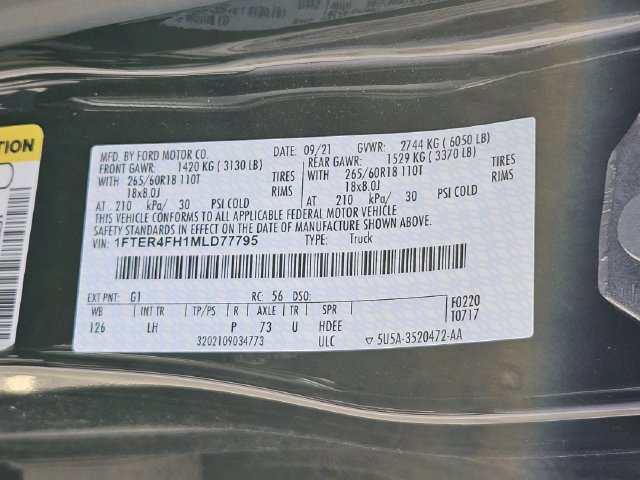 Certified 2021 Ford Ranger XLT w/ Equipment Group 302A High AWD/4WD image 24