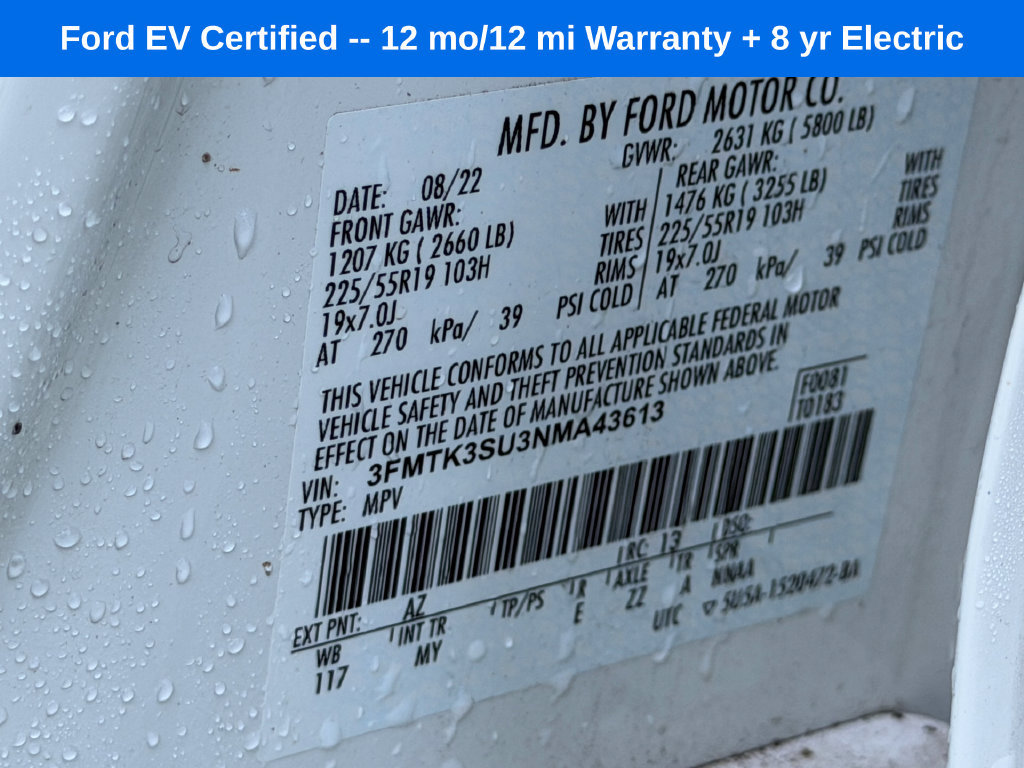 Certified 2022 Ford Mustang Mach-E Premium w/ Ice White Appearance Package AWD/4WD image 33