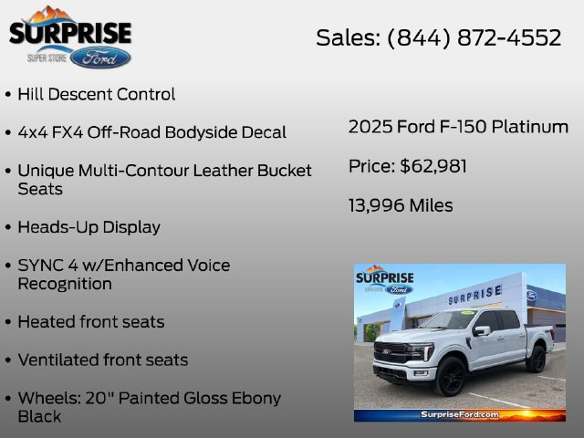 Certified 2025 Ford F150 Platinum w/ Equipment Group 702A High AWD/4WD image 26