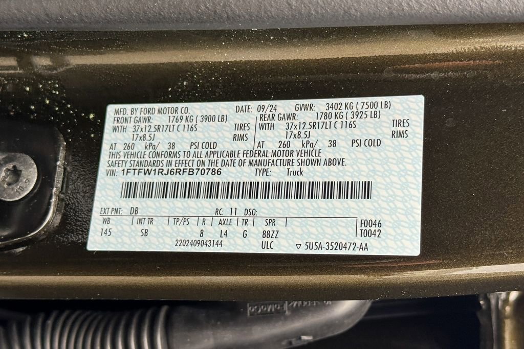 Certified 2024 Ford F150 Raptor w/ Equipment Group 803A Raptor R image 42