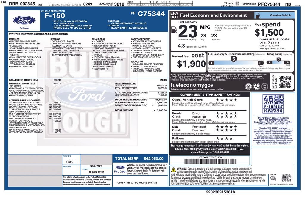 Certified 2023 Ford F150 XLT w/ Equipment Group 302A High AWD/4WD image 29