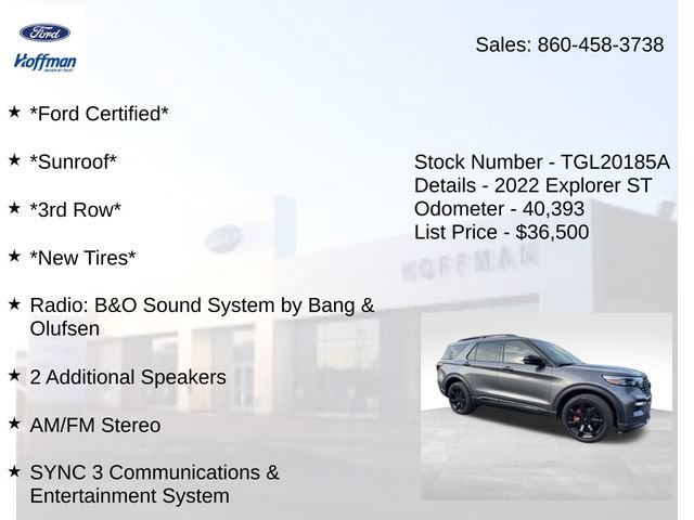 Certified 2022 Ford Explorer ST w/ Equipment Group 401A AWD/4WD image 25