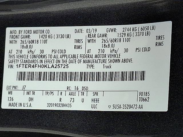 Certified 2019 Ford Ranger Lariat w/ Equipment Group 501A Mid image 27