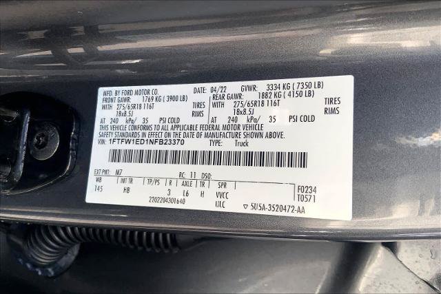 Certified 2022 Ford F150 Lariat w/ Equipment Group 502A High AWD/4WD image 34