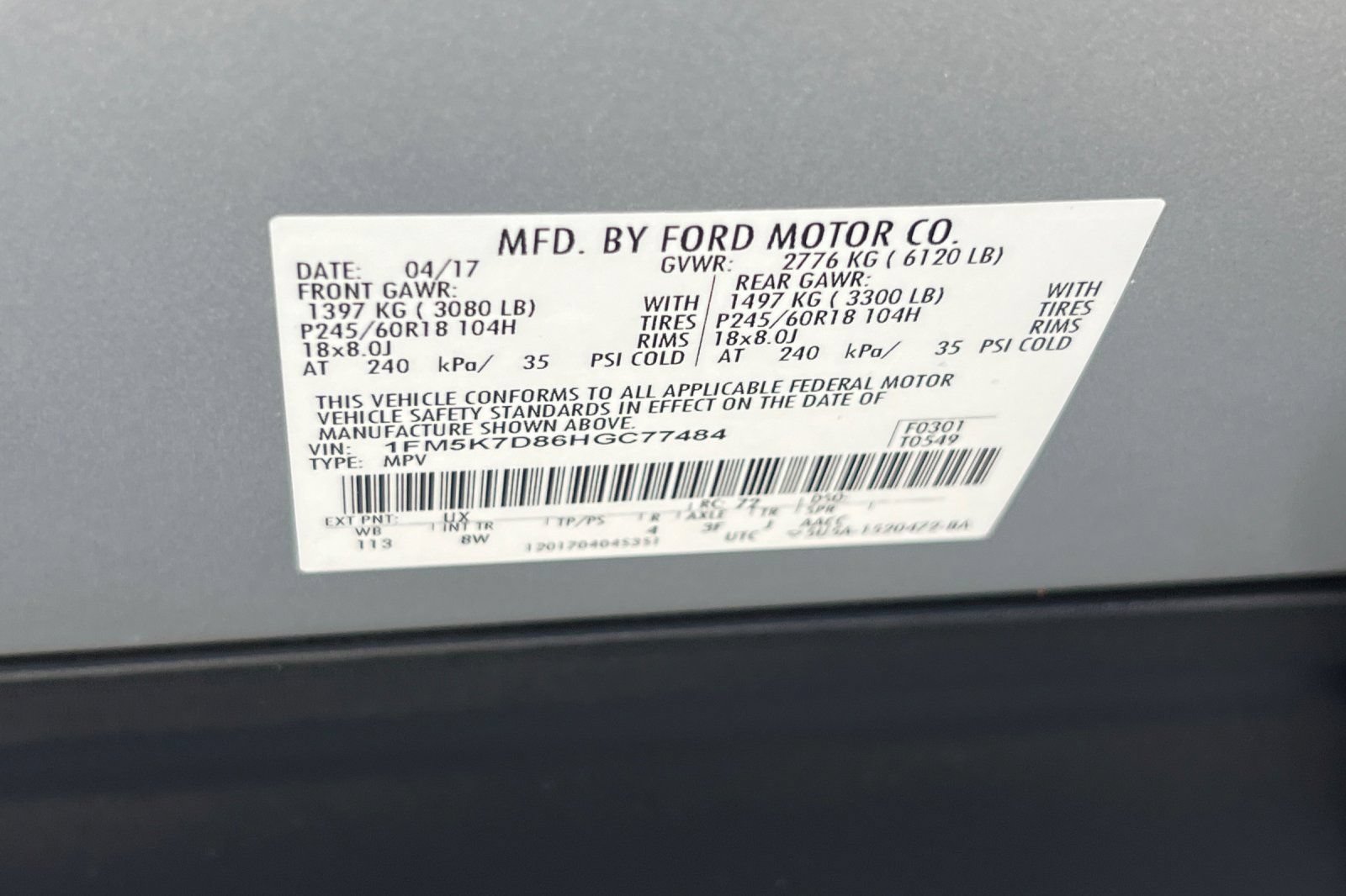 Certified 2017 Ford Explorer XLT w/ Equipment Group 201A FWD image 31
