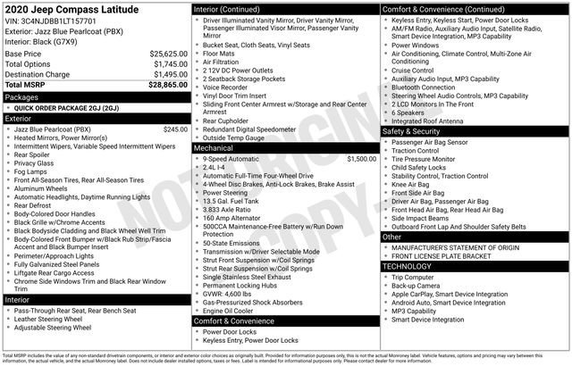 Used 2020 Jeep Compass Latitude image 33