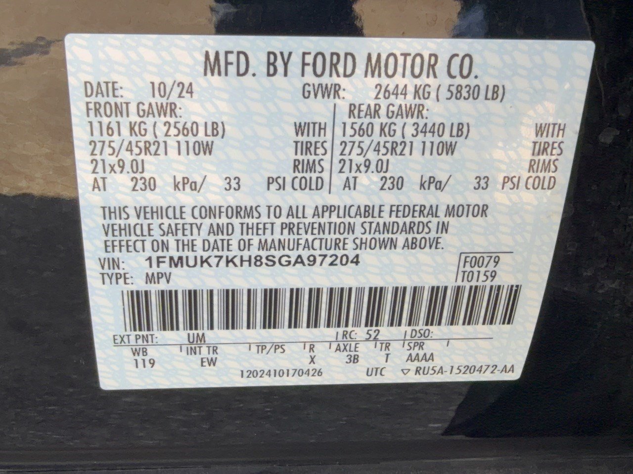 Certified 2025 Ford Explorer ST-Line w/ Premium Package RWD image 31