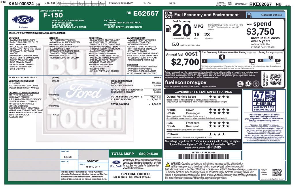 Certified 2024 Ford F150 XLT w/ Equipment Group 302A MID AWD/4WD image 39