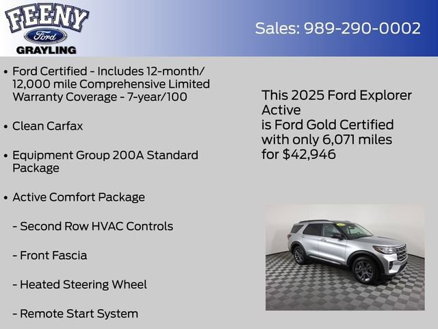 Certified 2025 Ford Explorer Active w/ Active Comfort Package image 11