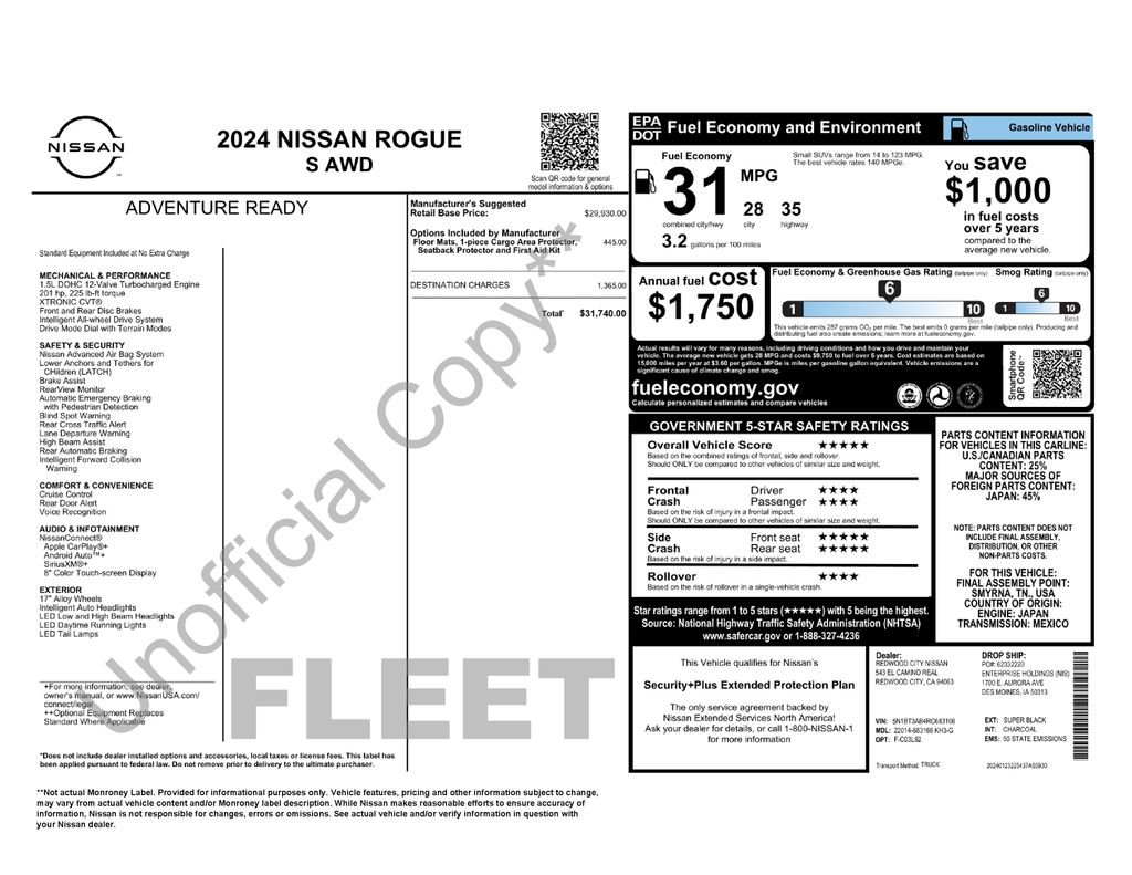 Used 2024 Nissan Rogue S AWD/4WD image 32