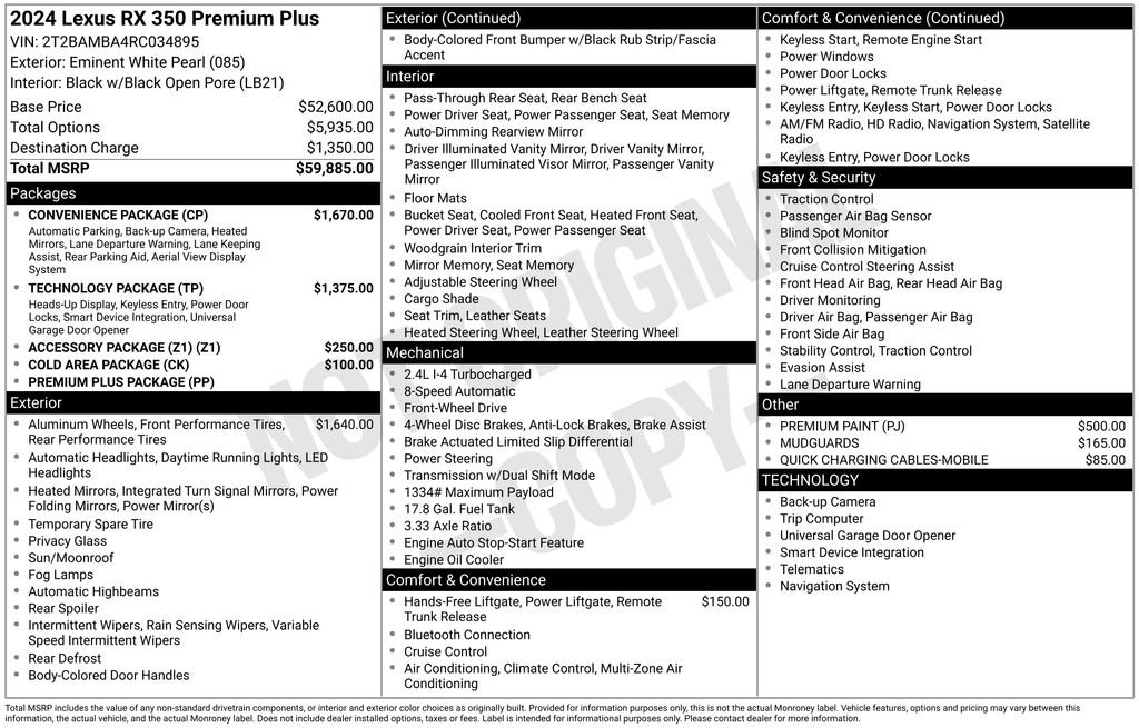 Used 2024 Lexus RX 350 Premium Plus w/ Convenience Package image 3