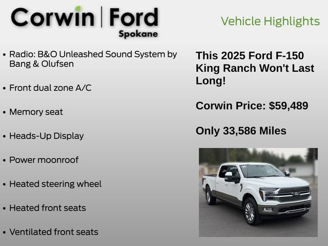 Certified 2025 Ford F150 King Ranch w/ FX4 Off-Road Package AWD/4WD image 13