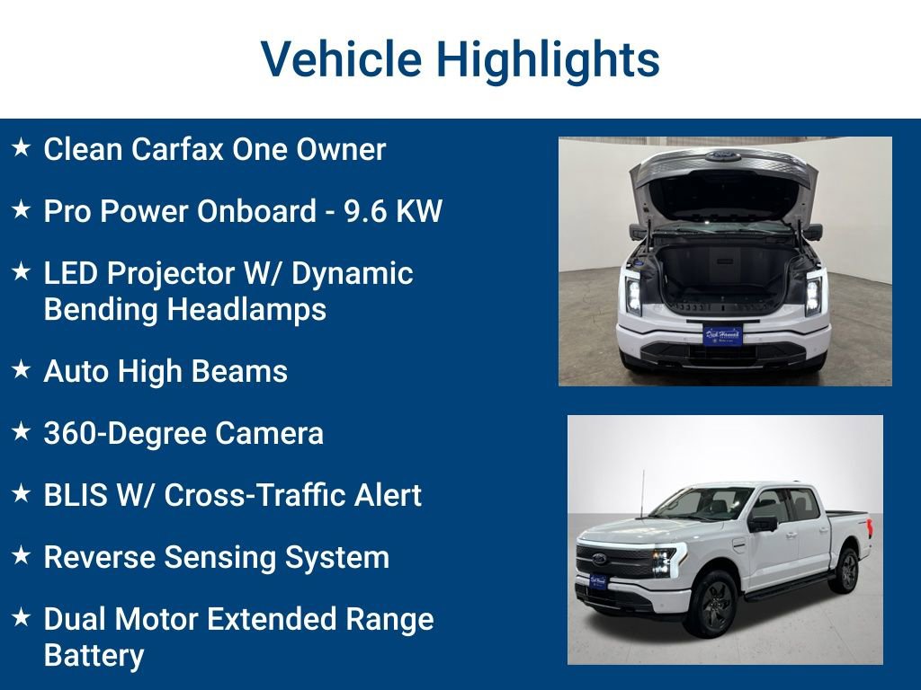 Certified 2023 Ford F150 Lightning XLT w/ Equipment Group 312A High image 3