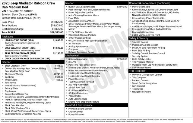 Used 2023 Jeep Gladiator Rubicon w/ LED Lighting Group image 15